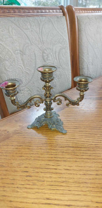 Gorgeous vintage ornate  brass 6" candle holder