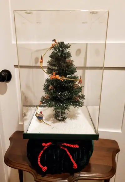 LED Christmas Tree Display Case w/Falling Snow & Flying Reindeer, View more