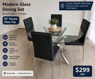 Modern Glass Dining Set, View more