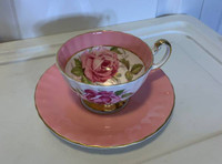 Aynsley Pink Cabbage Roses Pink Tea cup and Saucer Set