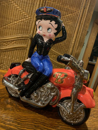Iconic Betty Boop as Biker Cookie Jar, Never Used