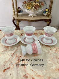 Vintage Heinrich Germany coffee mugs & plates 