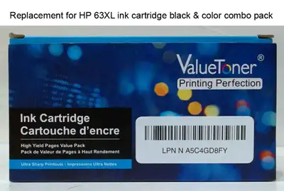 63XL 63 XL Printer Ink cartridge Black Color colour 2 Pack  INKS, View more