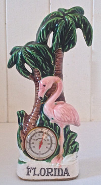 Vintage. Collection. Thermomètre-Flamand rose. Porcelaine
