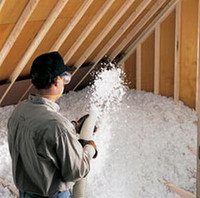 Blown-in attic insulation