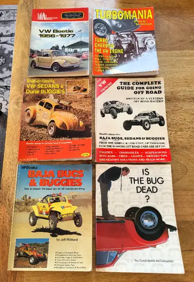 VW Beetle 56-77 $30 (sold) Turbomania $150 VW Sedans and Dune Buggies $40 The Complete Guide $30 Baj...