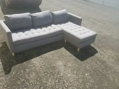 *Free Delivery* Grey  Sectional Couch Sofa w Chaise, View more