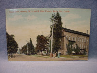Queen St. Showing W.G. and R. Shirt Factory Berlin Ont Postcard