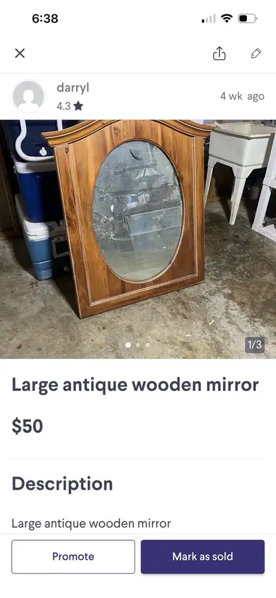 antique  large mirror, View more