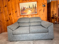 Ensemble de sofa 2 places et fauteuil en tissu gris