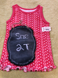 Coral Ribbed Tank Top with Hearts Brand new with TAGS - 2T