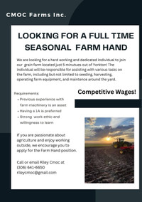 Farm Hand Wanted