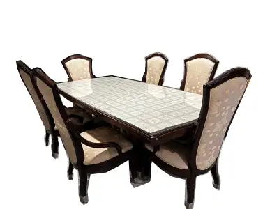 Luxurious Dining Table Set | Custom Glass Top, View more