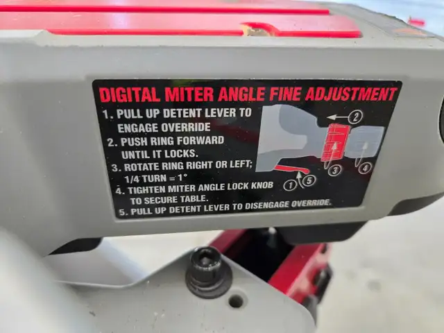 New Condition Milwaukee 12" compound dual beve sliding miter saw in Power Tools in Calgary - Image 3