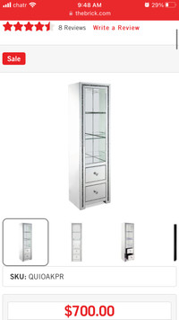 GLAM Glass cabinets with LED LIGHTS!! 