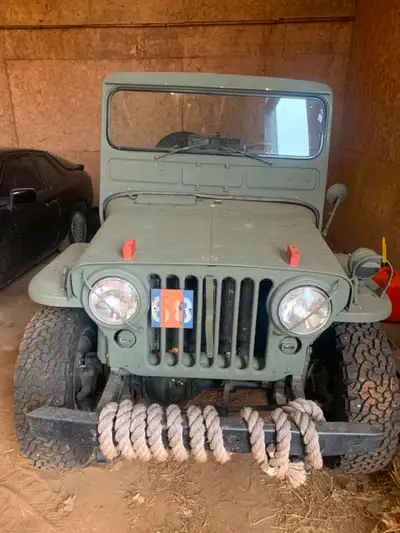 CJ3a frame, new M38 body, new brakes, lines, fuel lines and pump, rebuilt T90 trani, L134 go devil,...