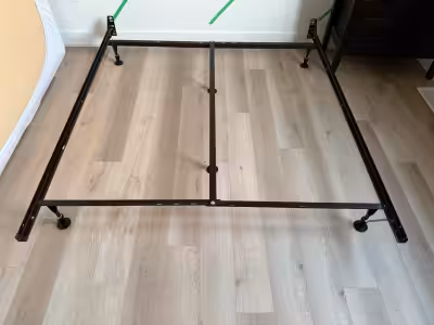 One adjustable bed frame (twin to queen) and queen box spring - 9" height