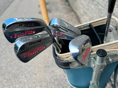 MORE GOLF - SPALDING IRONS/DRIVER  + CART + VINTAGE BAG- CHEAP!!, View more