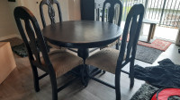 Stained -  solid wood dining table and chairs