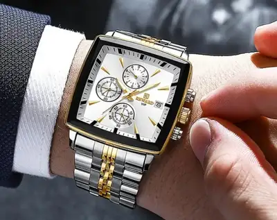 white and gold color watch, View more