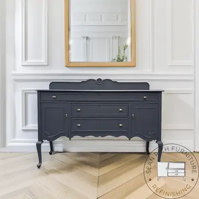 This stunning antique sideboard, originally crafted in Canada by Strathroy Furniture, has been profe...