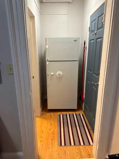 Clean and bright furnished bachelor apartment on the second floor in a quiet building located across...