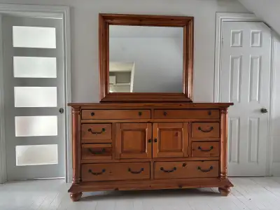 Solid Wood Dresser with large Mirror, View more