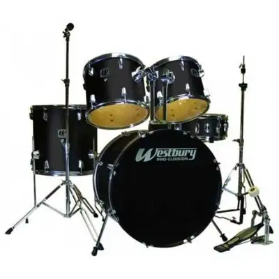 5 pc. Westbury drums, hardware, Sabian cymbals., View more