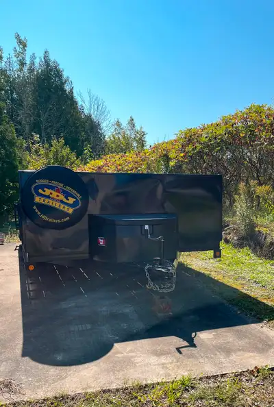 Custom built trailer 8 1/2 feet wide and 16 feet 7 inches long (without tongue). All the specs are i...