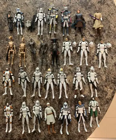 HUGE LOT OF 28 Star Wars Clone Wars Action Figures, View more