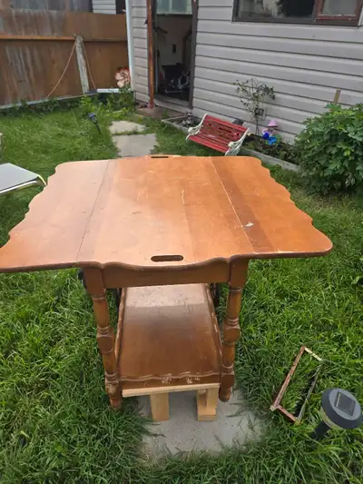 Vintage Folding Tea Cart Table, View more