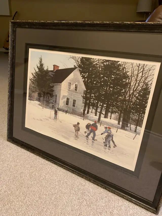 Wall Framed art - Paul Rupert print outdoor hockey in Home Décor & Accents in Ottawa - Image 2