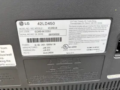 LG 42''LD450 Television - I have lots of tvs here, View more