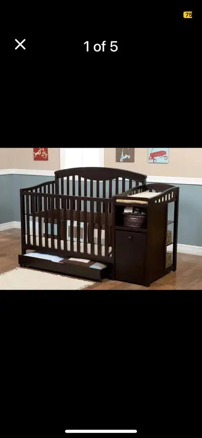  Baby crib with change table, View more