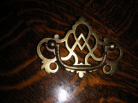 HARDWARE, SOLID BRASS ANTIQUE "CHIPPENDALE" DROP PULLS-QUALITY