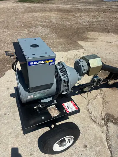 Baumalight QC30 PTO Generator 240 volts 1 phase 30KW 125 Amps 100 hours on unit