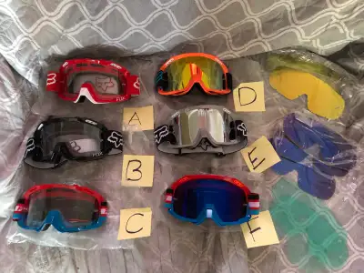Fox mirrored/clear/Shaded goggles ⛑️(ADULT)⛑️, View more