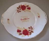 Cake plate Ruby wedding anniversary, made in England by Duchess.