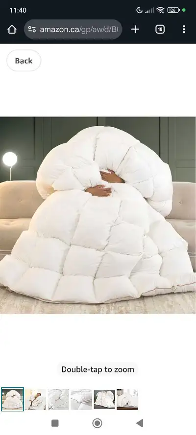 Puffy White Goose/Duck Feather Down Comforter, All Season Warmth, View more