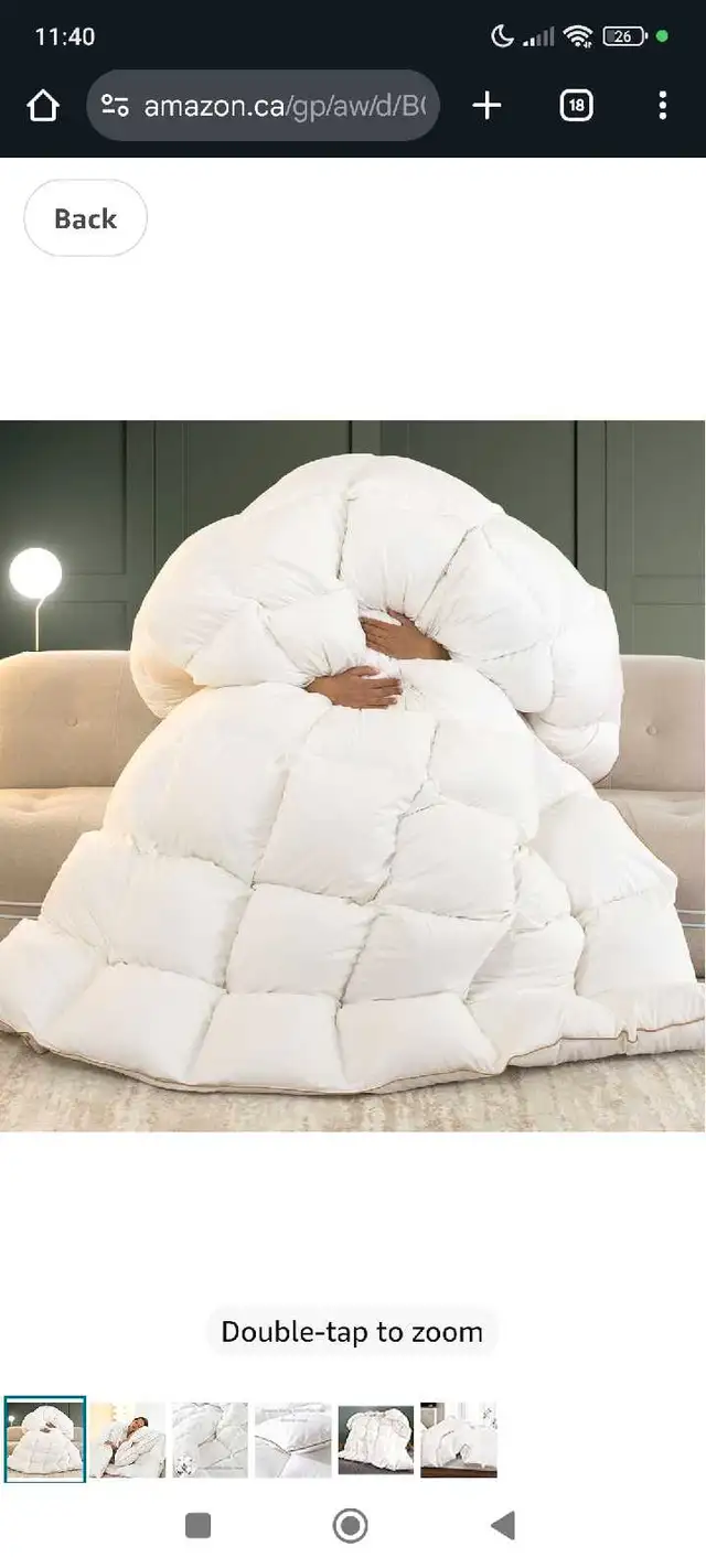 Puffy White Goose/Duck Feather Down Comforter, All Season Warmth62854390596610120