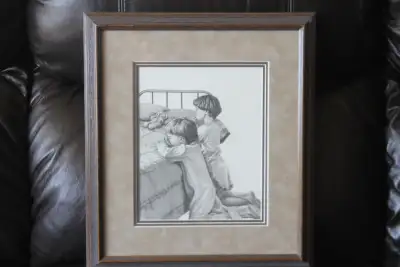 authentic Bernie Brown signed print " Now I lay me ", View more