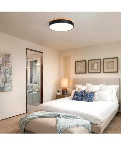 Yiisem Dimmable Wood LED Flush Mount Ceiling Light, View more