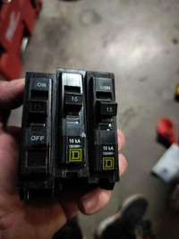 Square D 15 amp circuit breakers and another one model unknown
