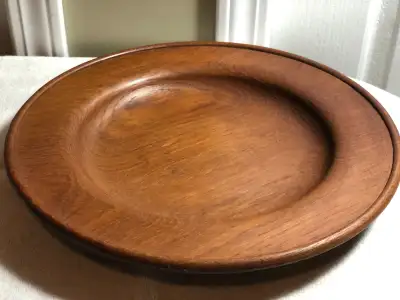 Beautiful Teak 12 Inch Diameter By 1 1/4 Inch Deep Serving Plate, View more
