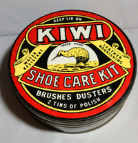 Vintage Kiwi Shoe Care Kit Empty Tin - no contents.