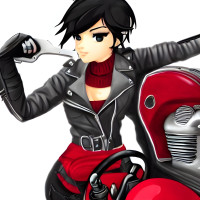 RWBY Ruby Rose Motorcycle Ai Artwork