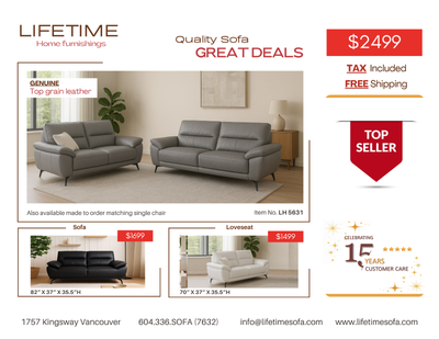 Genuine Top Grain Leather Sofa and Loveseat, View more