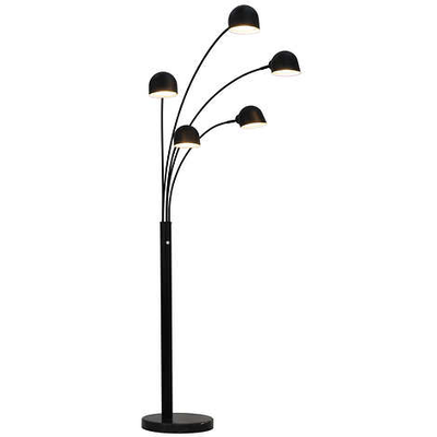 Modern Floor Lamp 5-Arm – Black Metal, Marble Base, Dimmable LED, View more