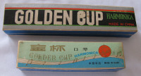 Vintage Golden Cup Harmonicas Original Box 48 & 32 Reeds Holes