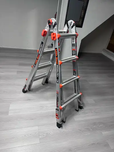 Little Giant MegaLite + Multi-use Ladder M18 Type1A Aluminum with Safety Levelers Made from lightwei...